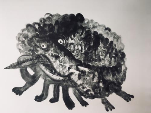 "Die Ungeduld"Alltagsmonster Lithographie 2018