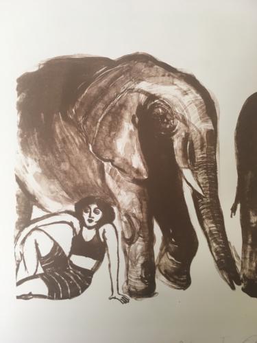 "ElefantenFrau"Lithographie 2008
