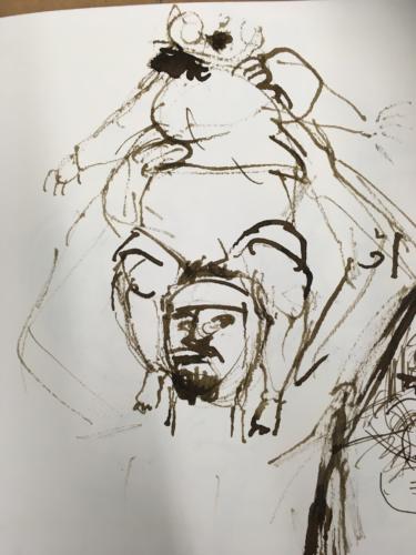 "Peter und Luca" 2007Tuschezeichnung 