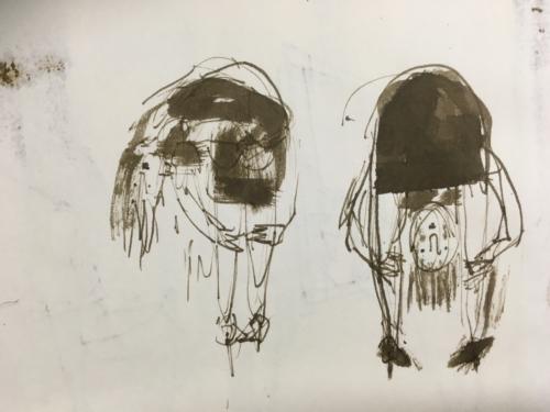 "UPSidedown" 2018  Tuschezeichnung 