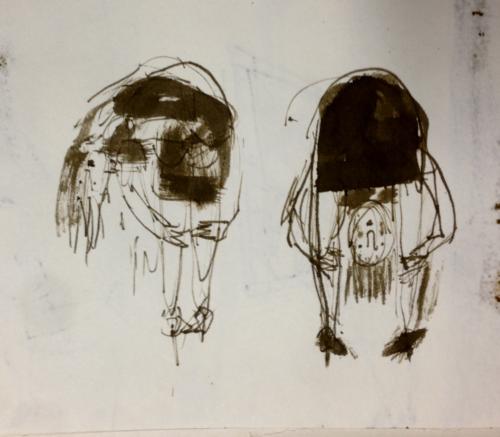 "UPSidedown" 2018  Tuschezeichnung 
